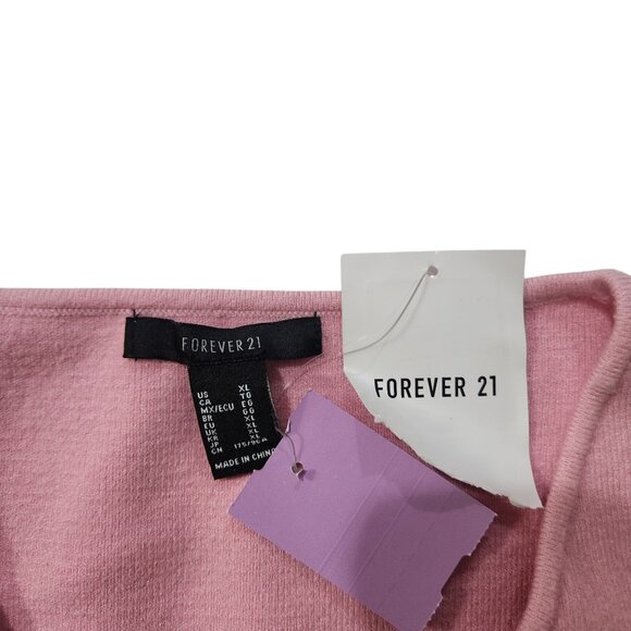 NWT Forvever 21 Women's Crop Top Pink Blush Size XL Stretch Sleeveless - Picture 4 of 4